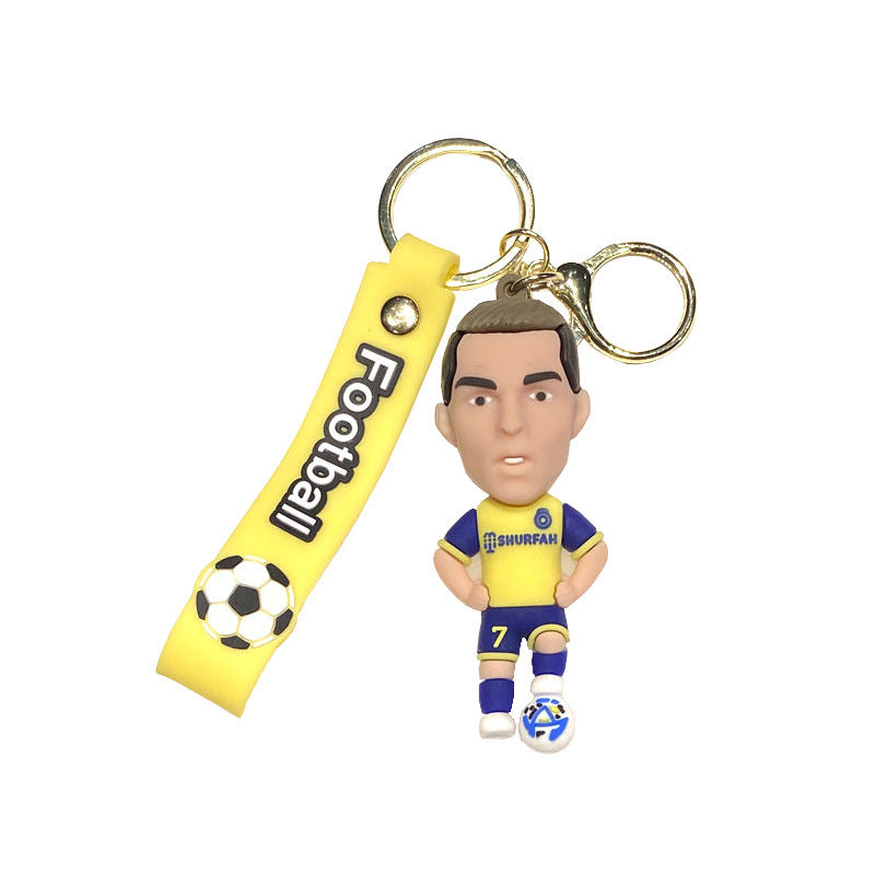 Generic Custom Soccer Player Silhouette 3D PVC Keychain – Flexible Sports-Themed Key Ring